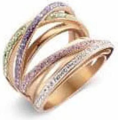 Immagine prodotto di Anello Victoria color oro rosa con pietre colorate