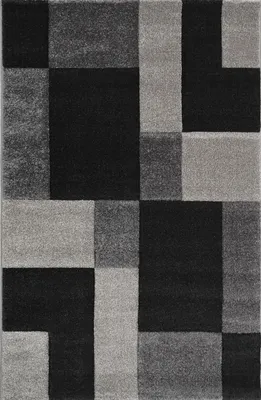 Produktbild von Moderner Teppich Kariert Anthrazit Schwarz Weiss Teppich Muster, Maße:160x230 cm