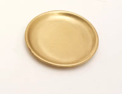 Produktbild von Osterkerzen Kerzenteller, Dekoteller Messing Gold matt satiniert Ø 10 cm