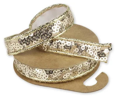 Produktbild von Paillettenband selbstklebend Gold 1,2 cm x 2 m glänzend - Einheitsgröße