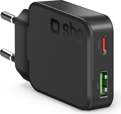 Produktbild von SBS PD Reiselader UltraSlim 45W USB/USB-C GaN schwarz