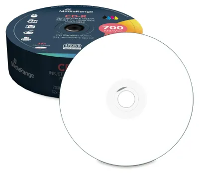 Produktbild von MediaRange CD-R 700MB 80min 52x bedruckbar 25er Spindel