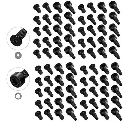 Immagine prodotto di Set di viti per raccordi Torx, 60 pezzi, metallo, T6T15, antifurto.