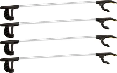Produktbild von BigDean 4er Set Greifzange 76 cm lang mit magnetischer Spitze + rutschfestem Griff - Als Hand-Verlängerung und Hilfe beim Aufheben