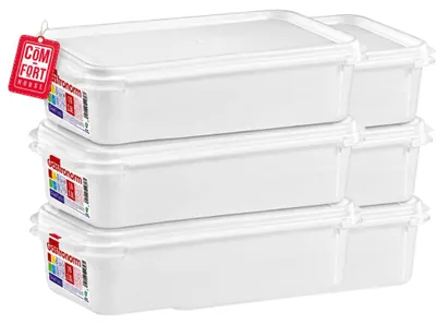 Imagen del producto de Tupper Rectangular 2,8 L con Tapa Pack 6 COM-FORT HOUSE