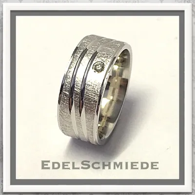 Produktbild von Bandring in 925 Silber rhod mit Zirkonia #57 -matt