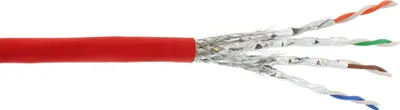 Produktbild von InLine Patchkabel, S/FTP (PiMf), Cat.6A, 500MHz, halogenfrei, Kupfer, rot, 100m, 100 m, Cat6a, S/FTP (S-STP), RJ-45, RJ-45, Rot