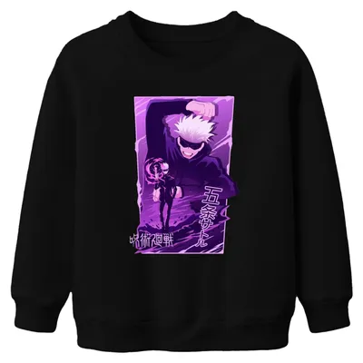 Produktbild von Gojo Satoru Jujutsu Kaisen weißes Haar Anime Ästhetik Kinder Sweatshirt Pullover, Schwarz, 104