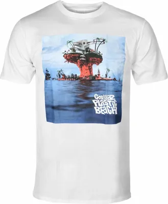 Produktbild von Gorillaz - "Plastic Beach" T-Shirt für Herren/Damen Uni RO2910 (M) (Weiß)
