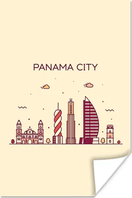 Produktbild von MuchoWow® Poster Panama - Skyline - Südamerika 20x30 cm - Papierdruck