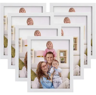 Produktbild von Bilderrahmen Set 7 Stück 20x25 cm für 25x20 Fotos Weiß Wand- oder Tischaufsteller