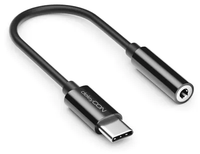 Produktbild von deleyCON USB-C auf 3,5mm Audio Adapter DAC-Chip TRRS - Schwarz