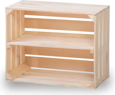 Produktbild von Nové debny na ovocie so stredovou doskou Drevené debny Debny na víno Debny na jablká Policová komoda Prírodná 50x40x30cm