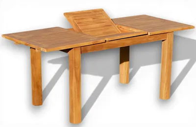 Produktbild von ALEOS. Wuchtiger TEAK Bigfuss Ausziehtisch Gartentisch 130-180x90cm Holztisch Teaktisch Garten Tisch Holz