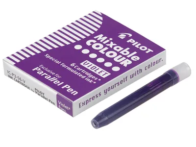 Produktbild von PILOT Parallel Pen Tintenpatronen 6er Set – für Kalligraphie, Farbe Violett