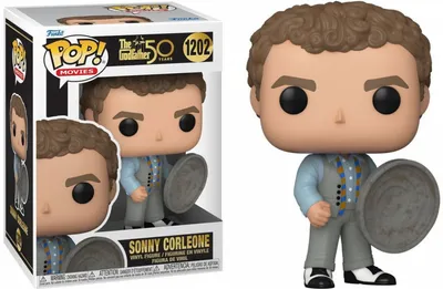 A Funko Pop! vinyl figure of Sonny Corleone from The Godfather, displayed next to its packaging.