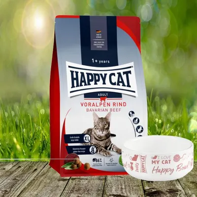 Produktbild von Happy Cat Culinary Adult Voralpen Rind 10 kg + Gratis Futternapf