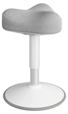 Produktbild von Stehhocker / Balancierhocker - Barhocker - Höhenverstellbar 48–65,5 cm - Schwingeffekt für aktives Sitzen - Rutschfeste Standfläche - Hellgrau