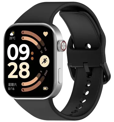 Produktbild von Armband für Xiaomi Redmi Watch 6 / 5 / 4 /Smart Band 10 Pro / 9 Pro / 8 Pro, Bizon Strap Watch Silicone, Schwarz