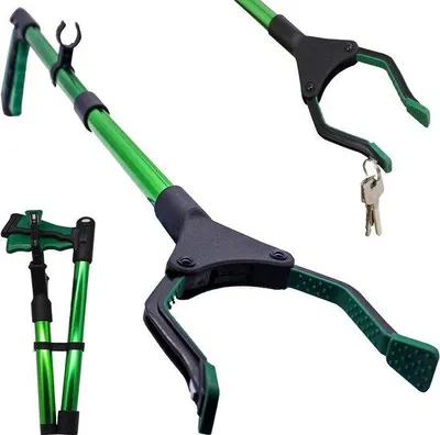 Zdjęcie produktu dla Elastyczny uchwyt, 81 cm, zielony, aluminium, do zbierania odpadów