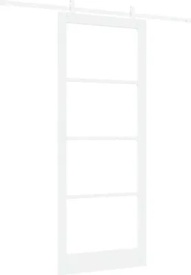 Image de Porte coulissante vidaXL blanche 93 x 232 cm en pin massif et verre
