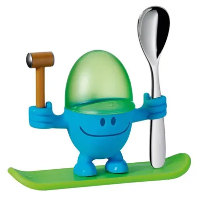 Produktbild von WMF McEgg Eierbecher mit Löffel, lustiger Eierbecher Kinder, Kunststoff, Cromarg