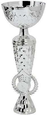 Produktbild von Silberner Metallpokal Tryumf, 28,5 cm – Trophäe mit Marmorsockel
