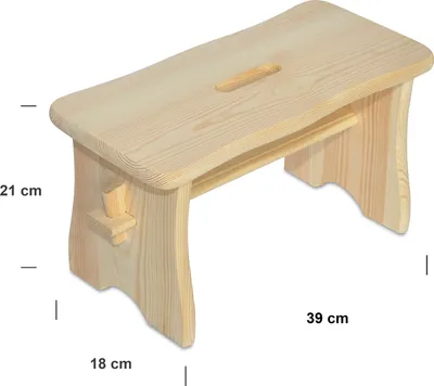 Produktbild von Creative Deco Podnožka Drevená Stolička | 38 x 19 x 21 cm | Stupienok Kvetinová Stolička Toaletná Drevená Lavička Detská Stolička Podnožka Borovicové Drevo