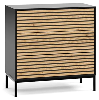 Produktbild von Kommode Eliza, Schwarz/Eiche, 80 x 81,2 cm, 2 Schubladen