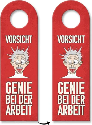 Produktbild von Vorsicht Genie bei der Arbeit Türhänger 3er Set