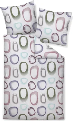 Produktbild von Janine Design Bettwäsche-Garnitur Mako-Soft-Seersucker 20155 TANGO Farbe lila olivgrün Größe 155x220+80x80