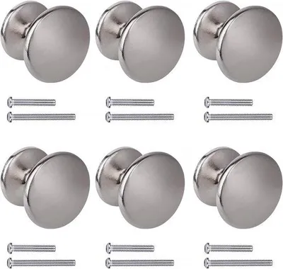 Produktbild von Famanu Runder Möbelknopf - 27 mm - Silber