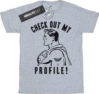 Produktbild von DC Comics - "Check Out My Profile" T-Shirt für Herren BI21175 (XXL) (Grau)