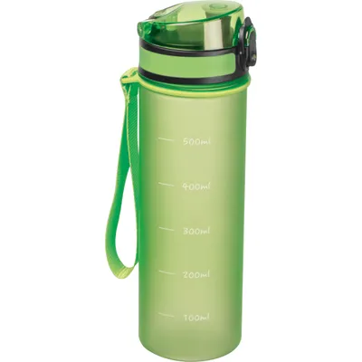 Produktbild von Trinkflasche aus Tritan mit Messskala und Trageschlaufe /500ml / Farbe: hellgrün