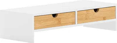 Imagen del producto de Soporte para monitor/elevador con 2 cajones, en varios colores, aproximadamente 47x11x18 cm