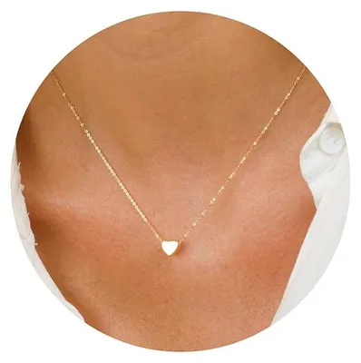 Produktbild von TINGN Herz Halskette Damen, 14K Vergoldete Gold Herzkette Anhänger Kette Mädchen
