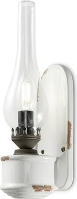 Produktbild von Wandlampe Glas Metall E14 H: 33 cm Weiß Shabby Antik Jugendstil