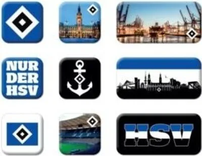 Produktbild von HSV Fanartikel HSV Magneten 9er Set ohne