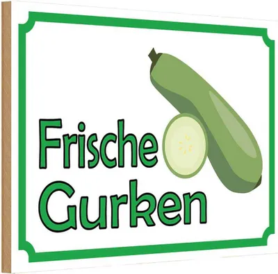 Produktbild von vianmo Holzschild 20x30 cm frische Gurken Verkauf Hofladen Marktstand Laden