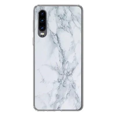 Produktbild von MuchoWow® Handyhülle Schutzhülle Hülle für Huawei P30 Marmor - Muster - Gus - Weiß - Marmoroptik - Luxus Silikon Softcase Handy Hülle - Kartenbesitzer