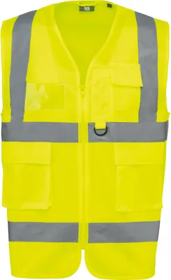 Zdjęcie produktu dla WK. Designed To Work Recycled HI-VIS SAFETY VEST z zamkiem błyskawicznym
