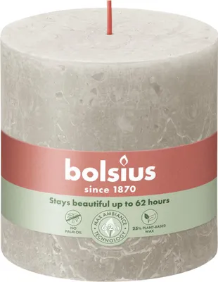 Produktbild von Bolsius Rustik Shine, Zylinder, Grau, 62 h, 1 Stück(e)
