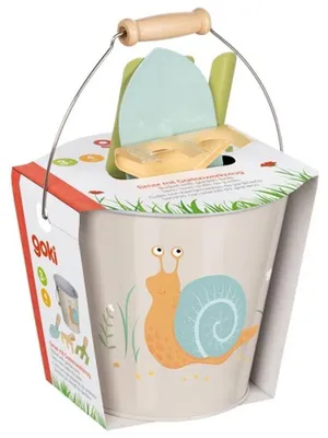 Produktbild von Eimer mit Gartenwerkzeug, Motiv Schnecke