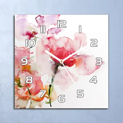 Produktbild von Deko Glasuhr Wanduhr 30x30 Aquarell Abstraktion Quarz Küchenuhr Bürouhr