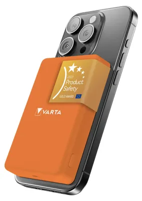 Produktbild von VARTA Power Bank 5000 mAh, Mag Pro, magnetisch, kabellos, Farbe Orange
