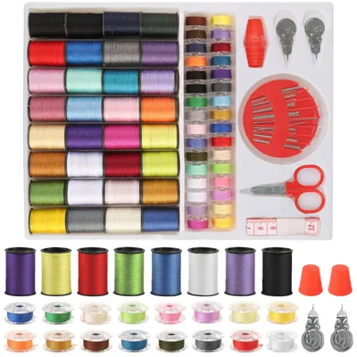 Nähgarn-Set, 70-teilig, 32 Farben, 45 m pro Spule, Polyester
