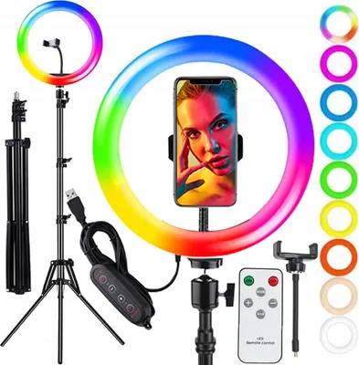 Zdjęcie produktu dla Lampa Pierścieniowa Kolorowa Rgb 33Cm 150W Rl-14