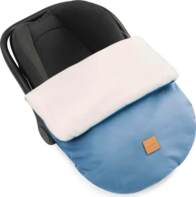 Produktbild von Ecru Plüsch & Denim Velvet Fußsack für Autositz und Kinderwagen