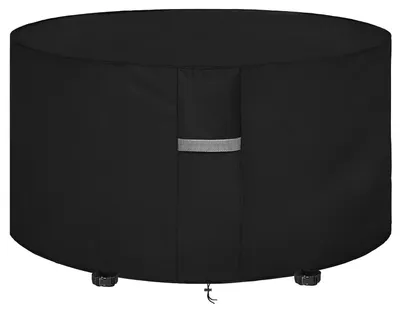 Produktbild von Dokon Gartenmöbel Abdeckung Wetterfest, Abdeckplane für Gartentisch Rund – Schwarz, Größe Ø128x71cm