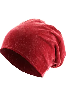 Produktbild von Urban Classics Stonewashed Jersey Beanie - maroon